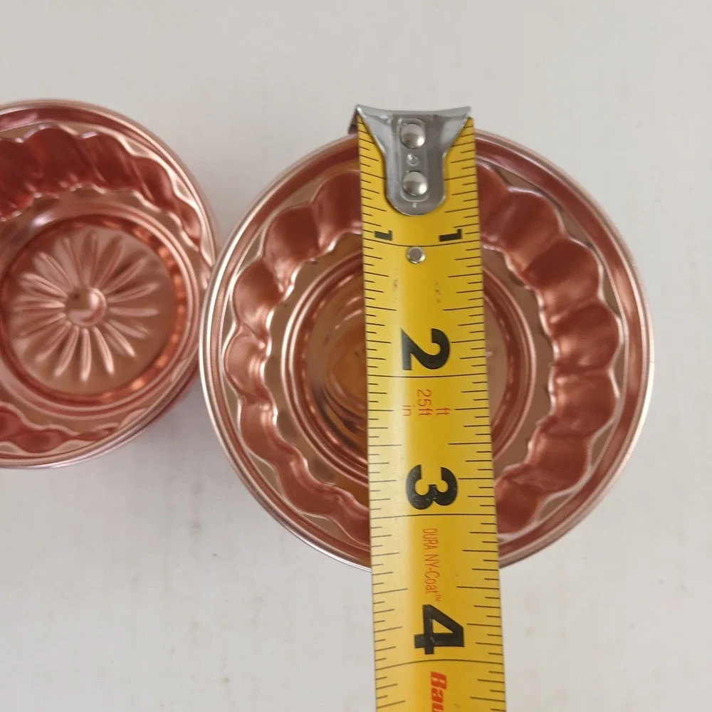 Copper-toned  Vintage Aluminum Individual Tart Jello-O Mold/Pan Set Of 8 3.5